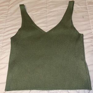 Olive green crop top. Size Medium